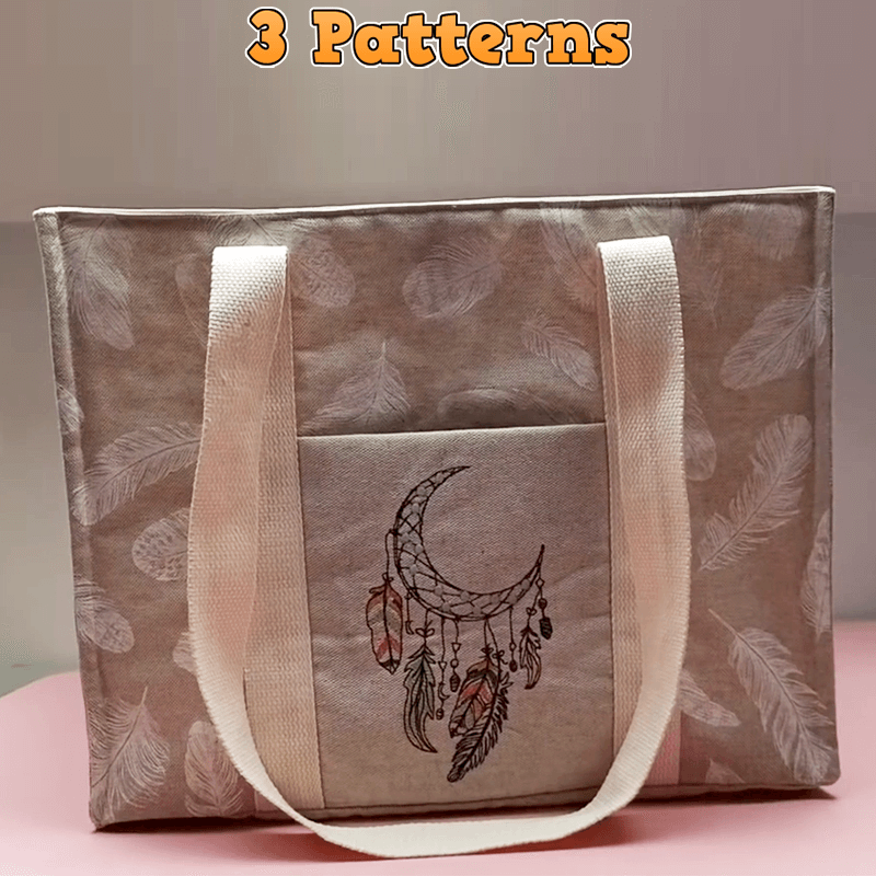 Book Tote Bag PDF Download Pattern (3 sizes included)